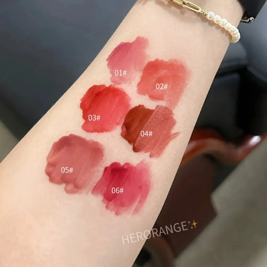 Lightly Glass Water Gloss Herorange Lip Glaze Mirror Moisturizing Plump Lips Not Easy To Stick To The Cup Long-Lasting Makeup - Tasawoq