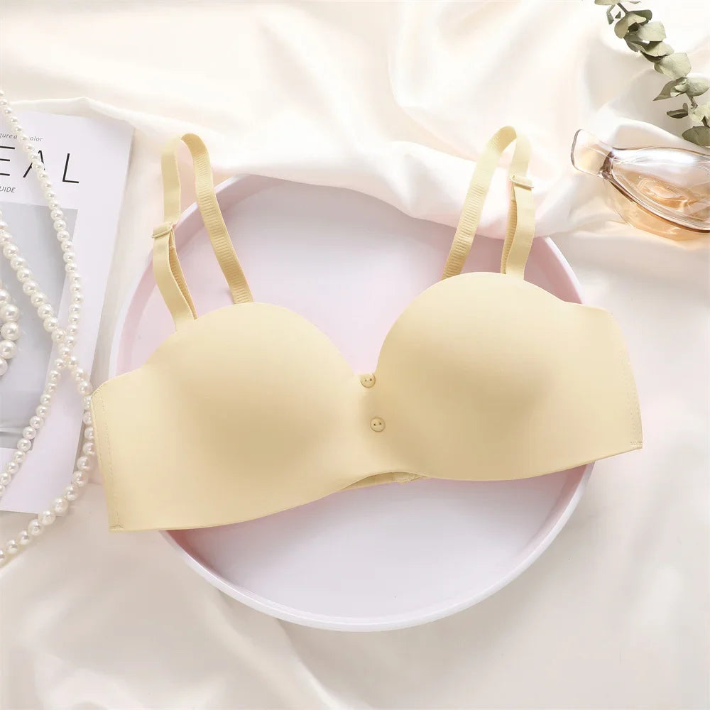 Women Sexy Seamless Bras Adjustable Push Up Brassiere No Steel Female Comfortable Underwear Ladies Solid Color Lingerie Bralette - Tasawoq