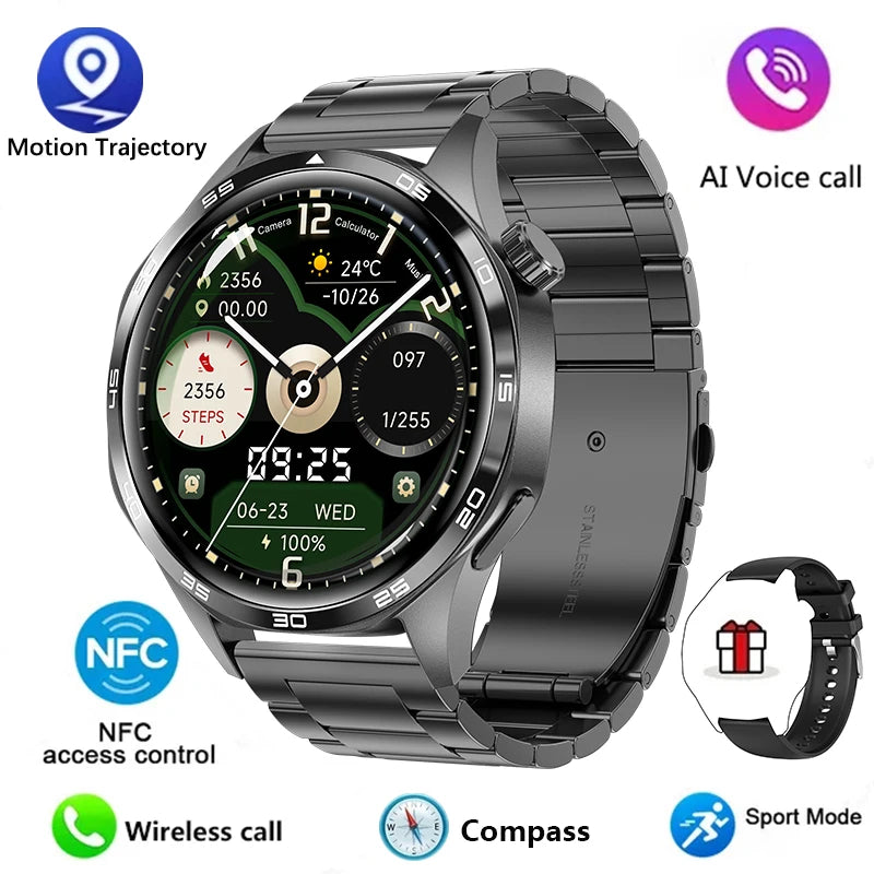 GT5 PRO Smart Watch Men Watch 5 Pro AMOLED HD Screen Bluetooth Call GPS Trajectory NFC Heart Rate Compass SmartWatches 2024 New - Tasawoq