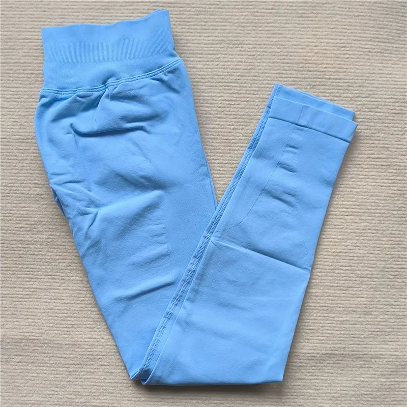 Seamless Sporty Leggings High Impact Yoga Leggings Fitness Pants Butt Lifting Tights Tummy Control Squat Proof Workout Tights - Tasawoq