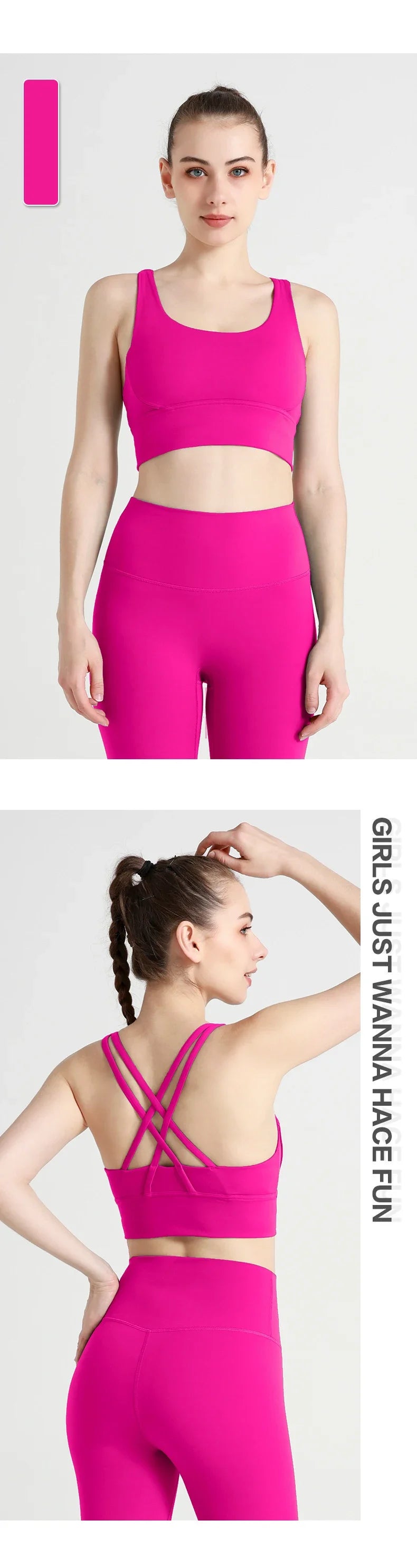 New Summer Sexy Sports Bras Women Fitness Vest Sports Top Cross Back Yoga Bra Running Fitness Breathable Shockproof Yoga Bra - Tasawoq