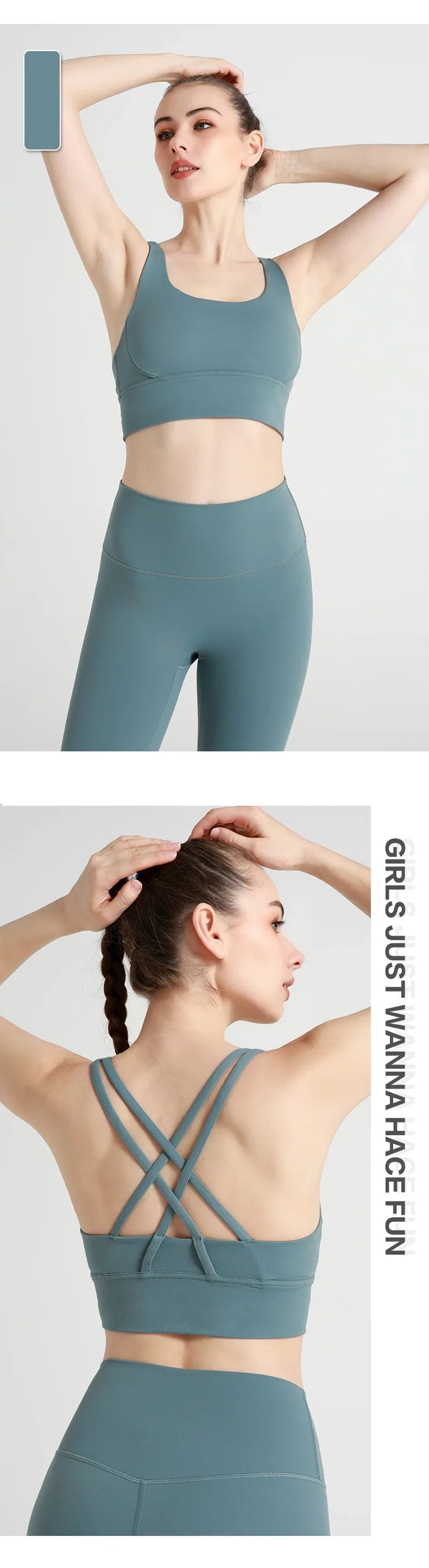 New Summer Sexy Sports Bras Women Fitness Vest Sports Top Cross Back Yoga Bra Running Fitness Breathable Shockproof Yoga Bra - Tasawoq