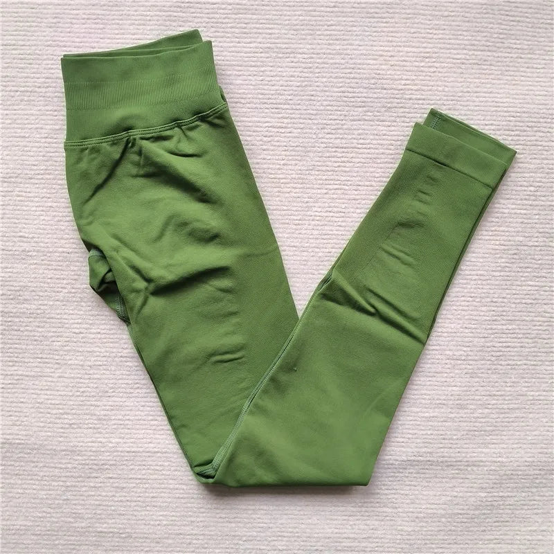 Seamless Sporty Leggings High Impact Yoga Leggings Fitness Pants Butt Lifting Tights Tummy Control Squat Proof Workout Tights - Tasawoq