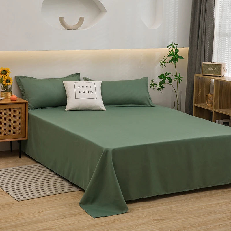 One Solid Color Simple Sheet Machine Washable Single Double Bed Linen Student Dormitory Sheet (pillowcase Not Included)