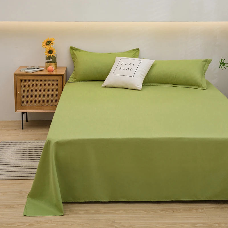 One Solid Color Simple Sheet Machine Washable Single Double Bed Linen Student Dormitory Sheet (pillowcase Not Included)