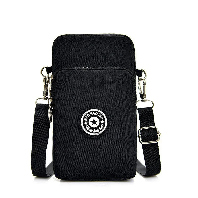 Portable Shoulder Bags Nylon Waterproof Women Mobile Phone Bags Mini Female Messenger Purse Lady Wallet Female CrossBody Bag - Tasawoq