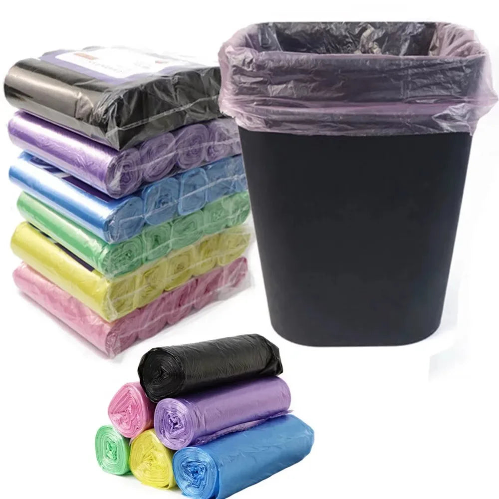 5 Rolls 100 Counts Disposable Small Trash Bags Portable Pe Rubbish Bags Wastebasket Bags Small Garbage Bags Office Kitchen Waste - Tasawoq