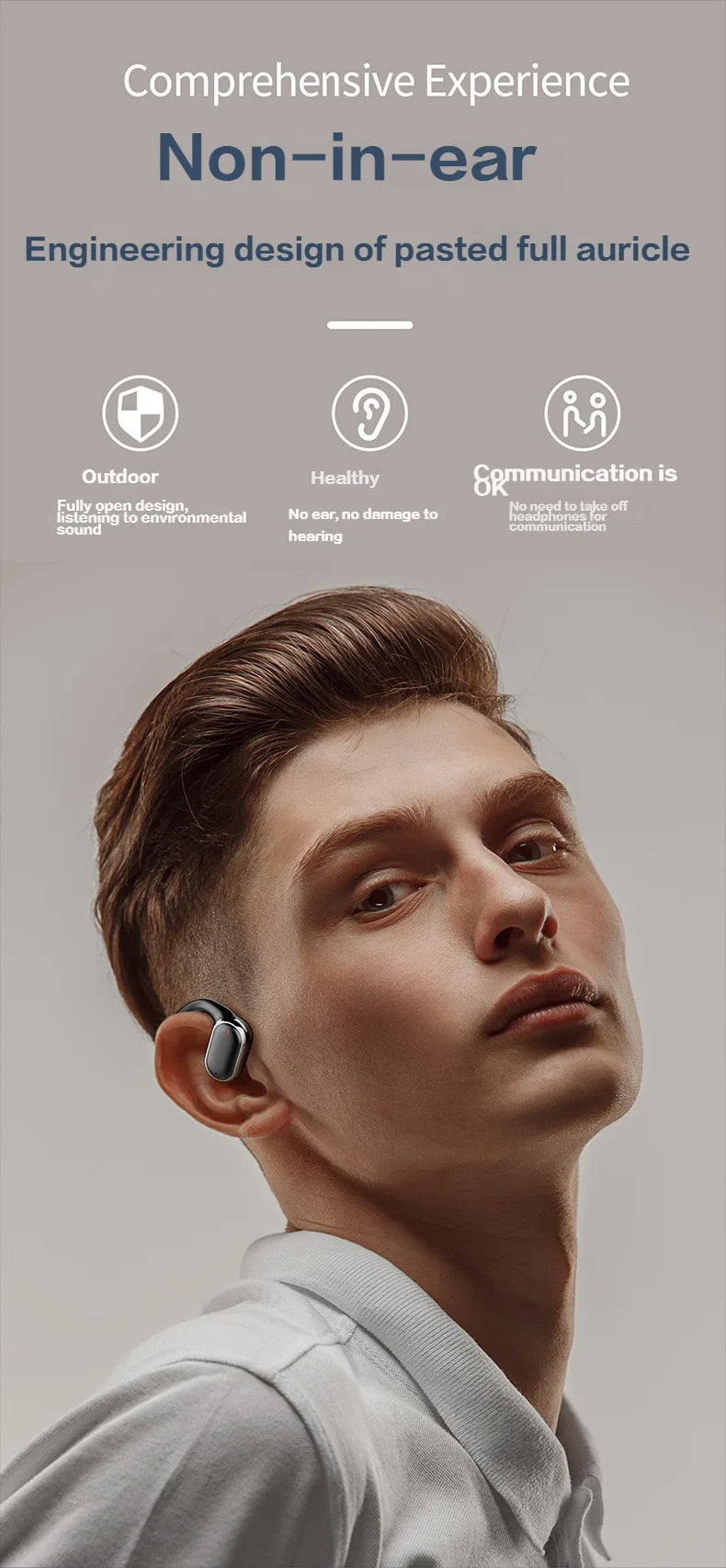 X91 X93 New Wireless Bluetooth Earphones with High Sound Quality Long Battery Life and Hanging Ear Digital Display Screen - Tasawoq