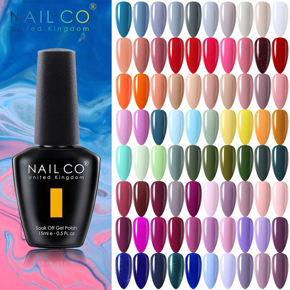 NAILCO 15ml Fresh Series Gel Nail Polish Design UV&LED Nail Gel Spring Summer Color Vernis Nail Art Glitter All For Manicure Set - Tasawoq