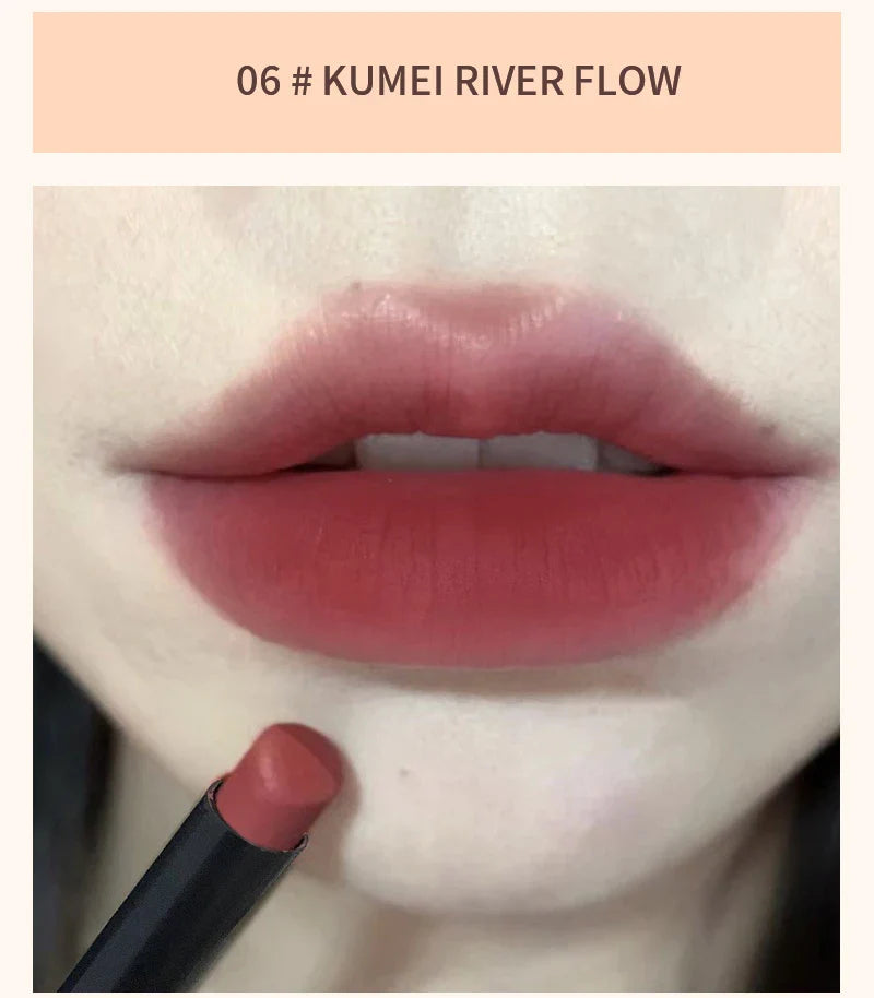 TX010Thin Tube Matte Lipstick, Waterproof and Sweatproof, Does Not Fade Or Remove Makeup, Can Be Used on Both Lips and Cheeks - Tasawoq
