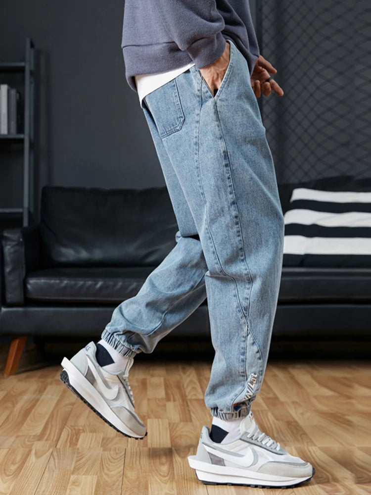 Big Size Men's Jogger Jeans 6XL 7XL 8XL Streetwear Black Blue Casual Denim Cargo Pants Stretch Cotton Taper Jeans Baggy Trousers - Tasawoq