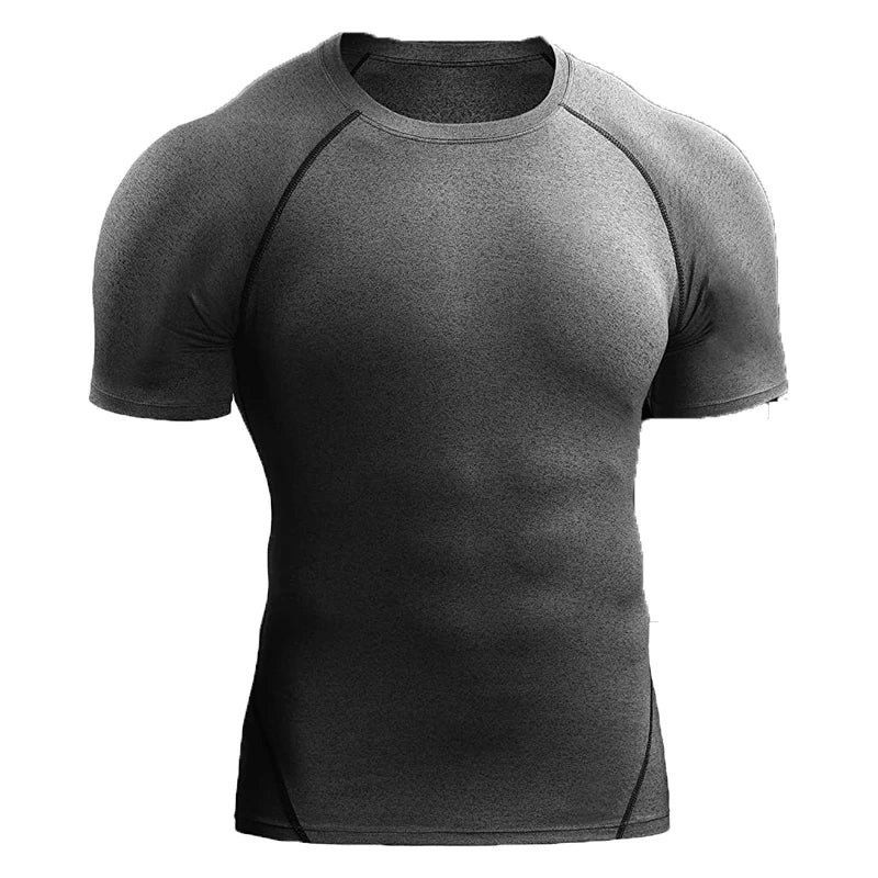 2024 Compression T Shirt Men Summer Sportswear Running T-shirt Elastic Quick Dry Sport Tops Tee Athletic Gym Workout Shirts Men - Tasawoq