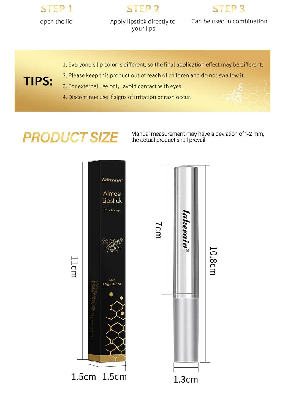 Colorless Black Honey Lip Balm Lipstick Long Lasting Hygienic Moisturizing Lips Plumper Nourish Makeup Lip Care Cosmetics - Tasawoq