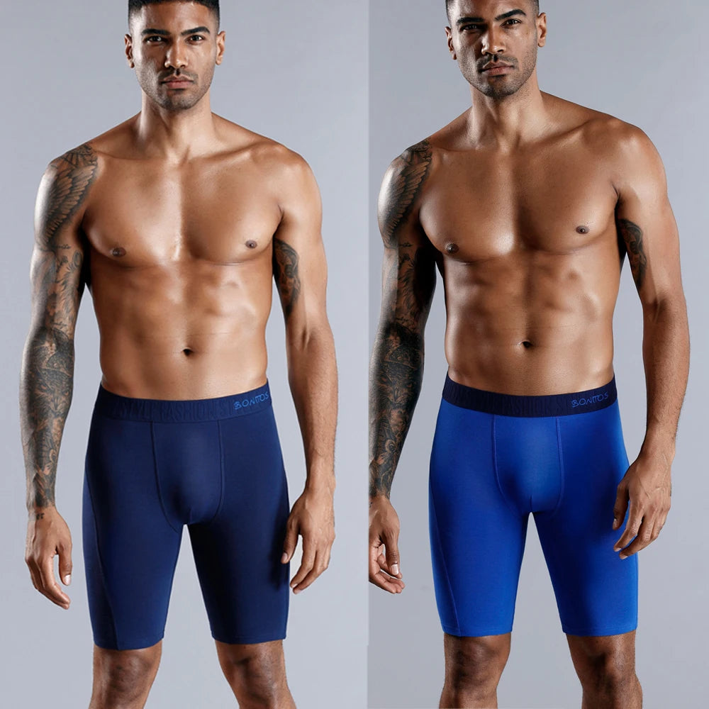 4pcs long boxers for men underwear plus size Men's panties sexy long leg underpants cotton Mens boxer shorts fashion male Trunk - Tasawoq