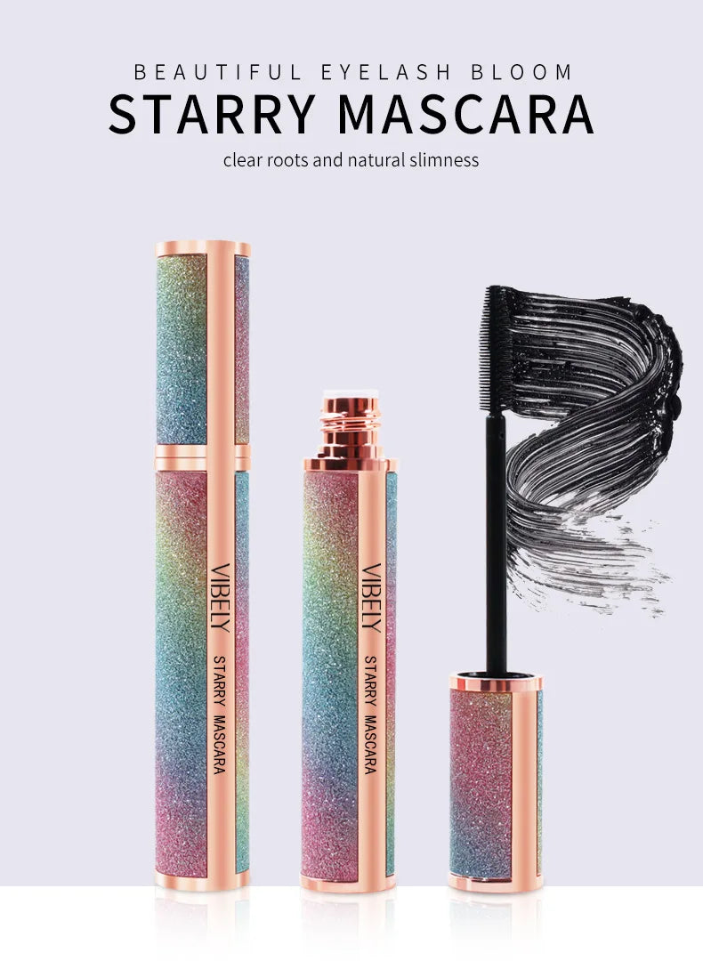 4D Brilliant Starry Sky Black Mascara Slim, Thick, Curled, Waterproof, Long lasting, Non Staying Mascara - Tasawoq