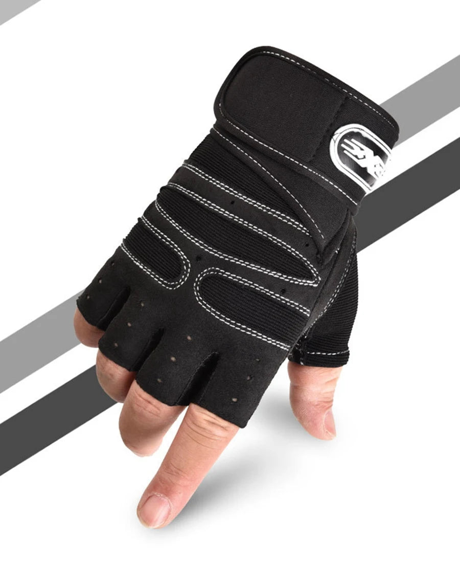 Workout Gloves for Men Women Half Finger Glove with Wrist Wrap for Sport Weight Lifting Training Bicycle Motorcyclist Gym Glove - Tasawoq
