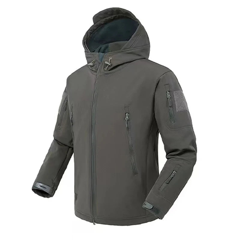 Men's Autumn Winter SoftShell Fleece Waterproof Jackets Male Hood Coats Fishing Hiking Camping Climbing Skiing Pants Trousers - Tasawoq