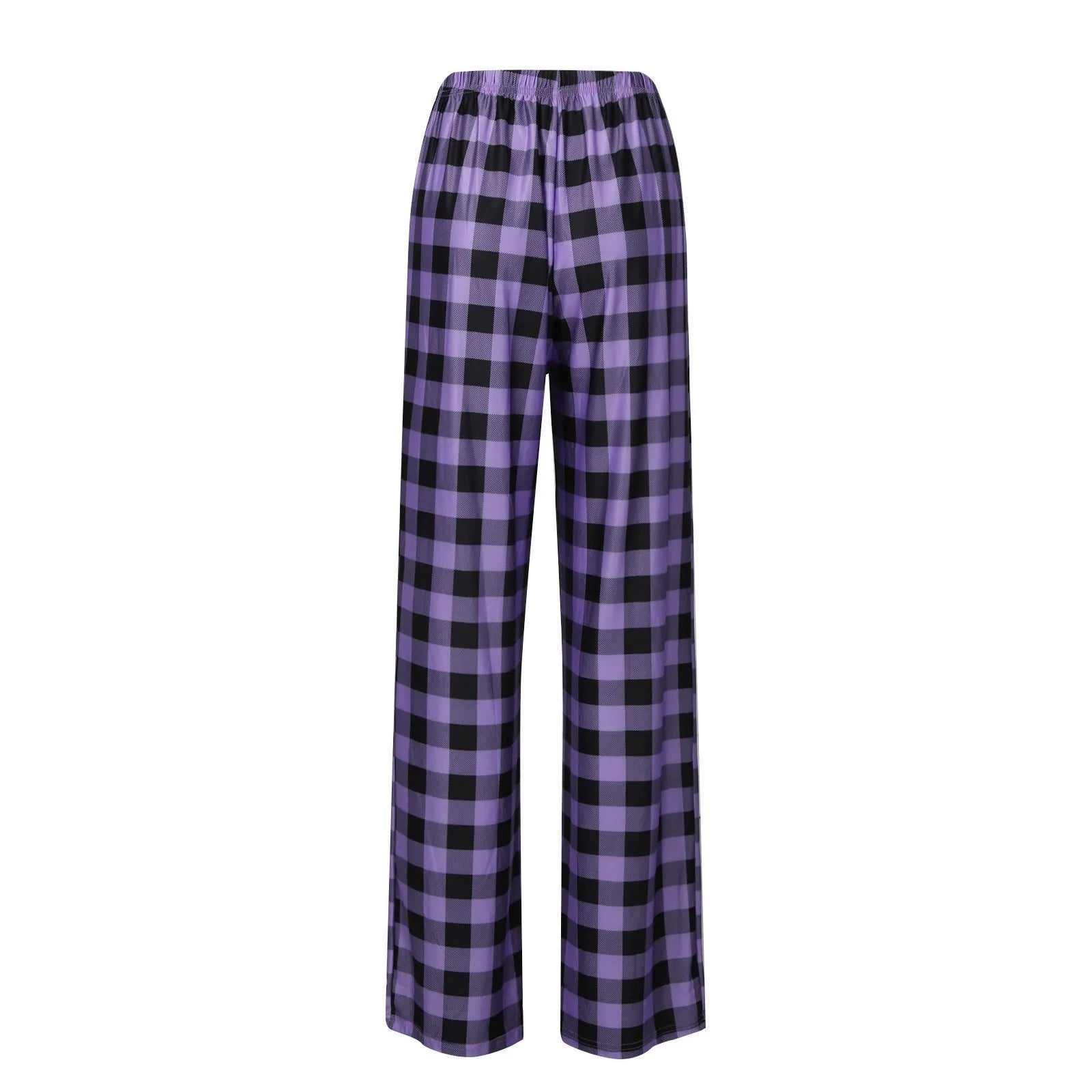 Women Christmas Pajama pants Autumn Winter Plaid Printed Pants Fashion Casual Wide Leg Pants Clothing Streetwear - Tasawoq