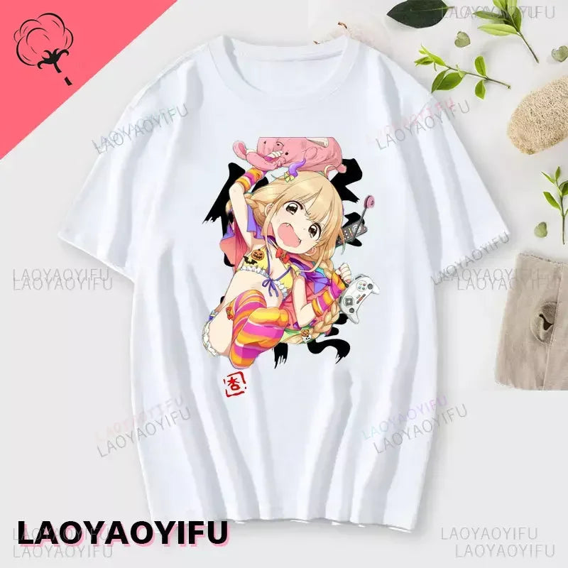 If You Work You Lose - Anzu Futaba Version T-Shirt 2024 New Kawaii Anime Cotton T-shirt Tees for Men Funny cartoon Otaku Tshirt - Tasawoq