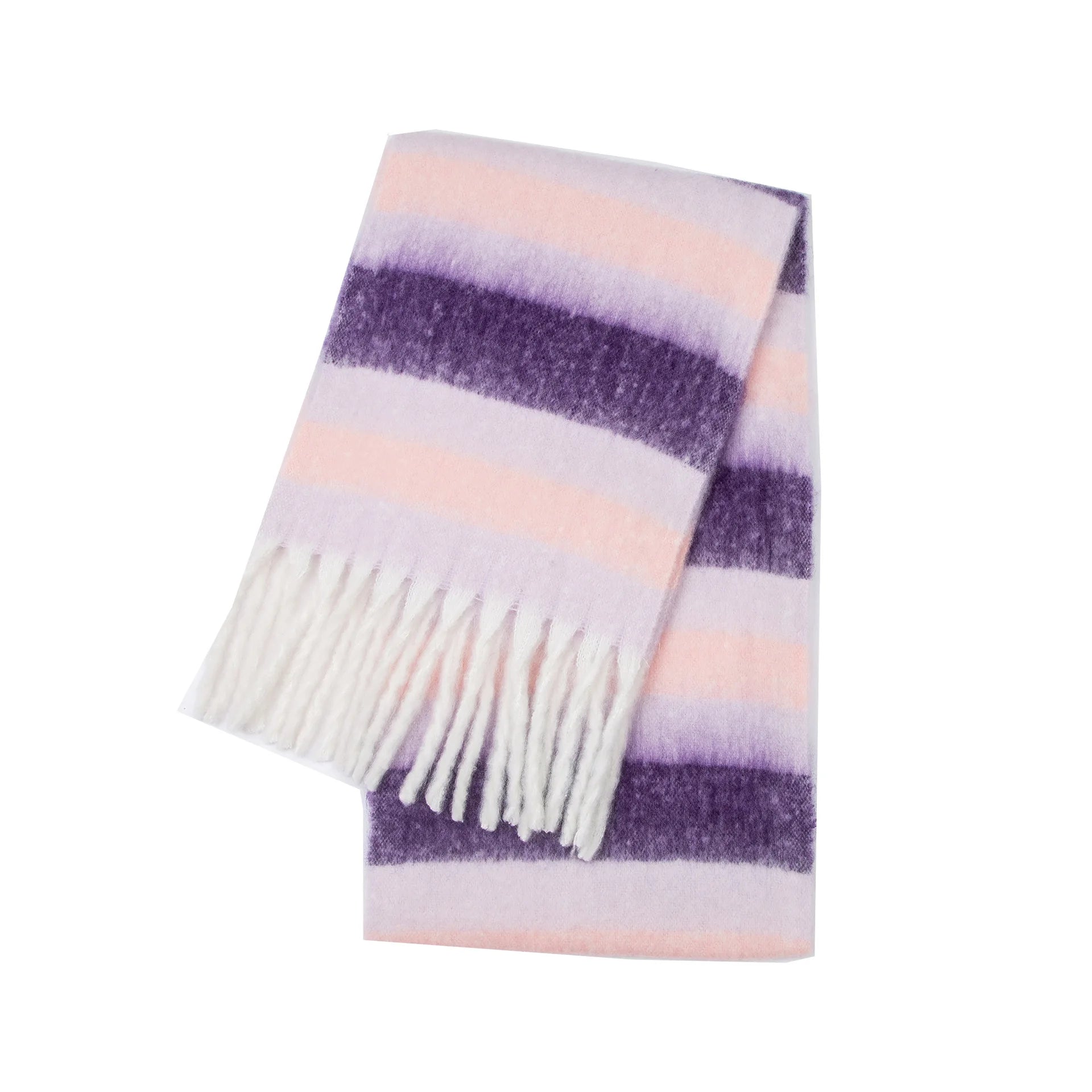 2025 Winter Thick Warm Scarf Women Cashmere Shawl and Wraps Pashmina Neckerchief Bufanda Female Rainbow Hairy Tessel Echarpe New - Tasawoq