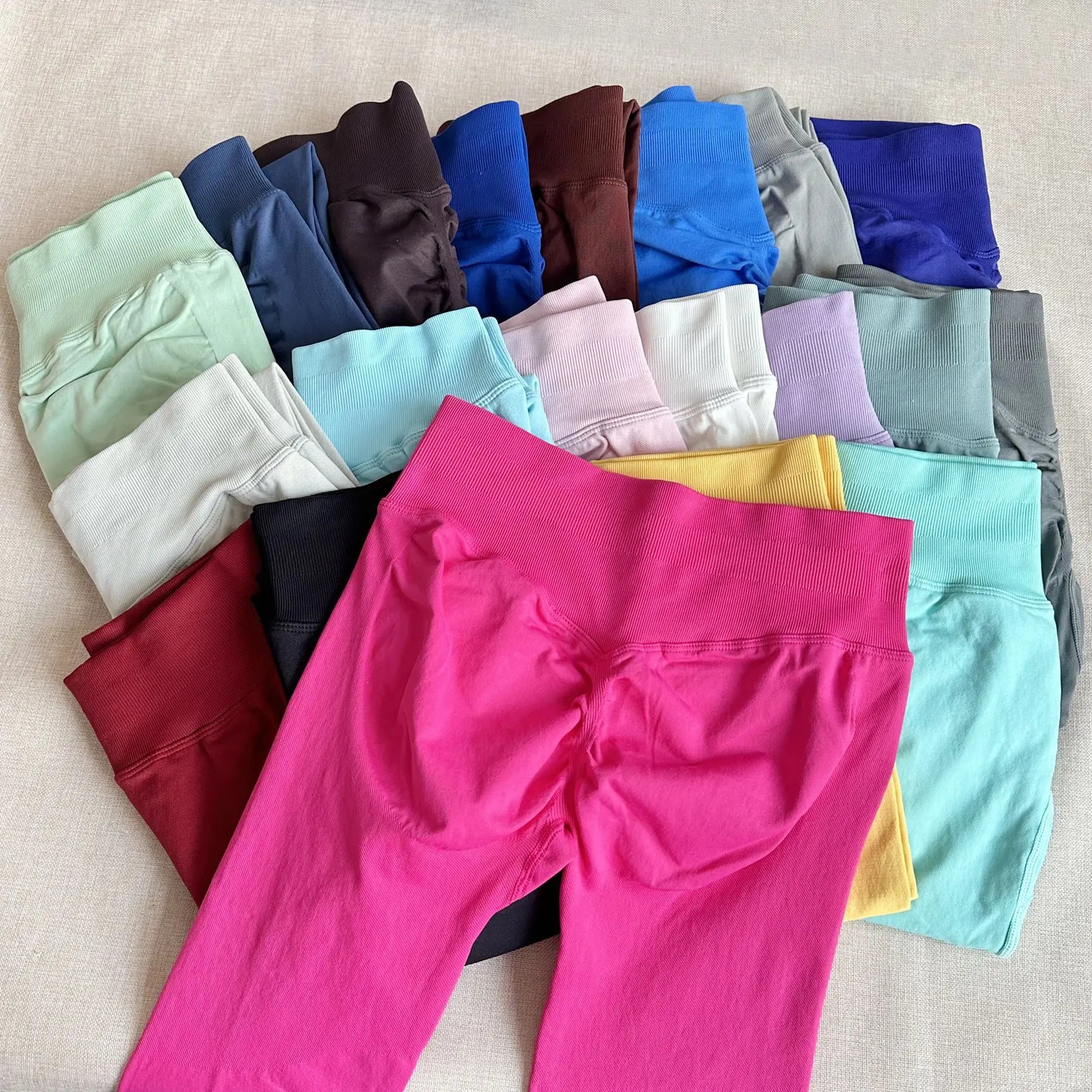 Seamless Sporty Leggings High Impact Yoga Leggings Fitness Pants Butt Lifting Tights Tummy Control Squat Proof Workout Tights - Tasawoq