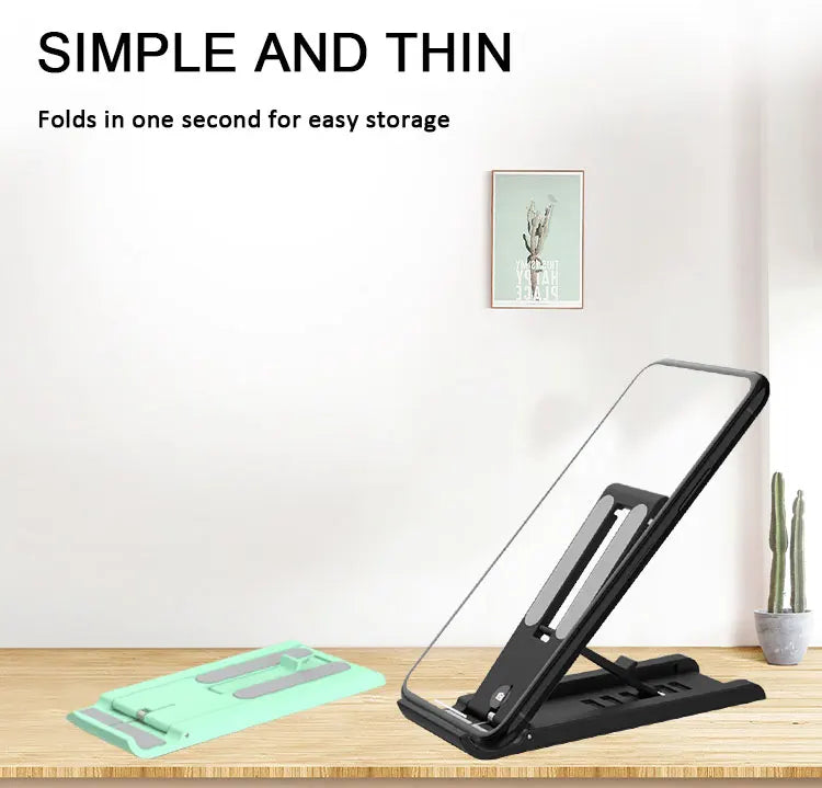 Desktop Phone Holder Stand Foldable Portable Tablet Stand Desk Lazy Bracket For iPhone 13 Pro iPad Mobile Phone Tablet below 12" - Tasawoq