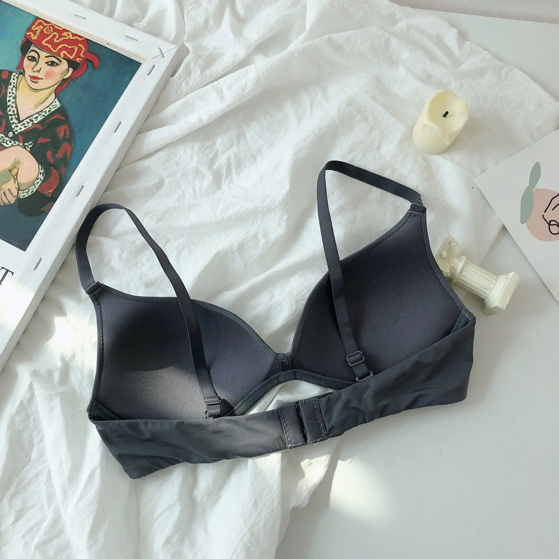 Backless Bras for Women Seamless Underwear Sexy Lingerie 3/4 Cup Bralette Top Wireless Brassiere Intimates Comfort T Shirt Bra - Tasawoq