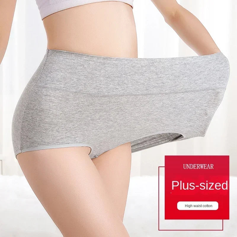 4Pcs/Lot High Waist Underwear Cotton Panties Women Body Slim Abdominal Underwear Plus Size Girls Briefs Female Lingerie Shaper - Tasawoq