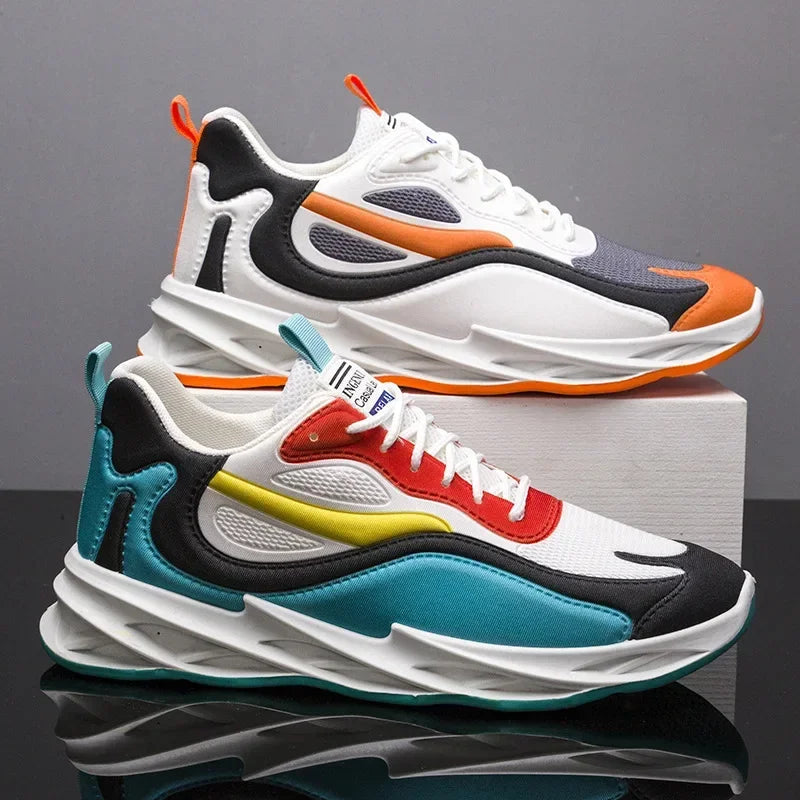 New Trendy Men's Sports Shoes Cushion Running Sneakers Outdoor Leisure Walking Jogging Trainers Soft Sole Breathable Footwear - Tasawoq