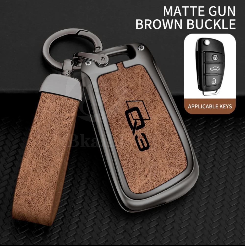 Zinc alloy car key case remote control protective cover is suitable for Audi Q3 customized logo full range car key covers