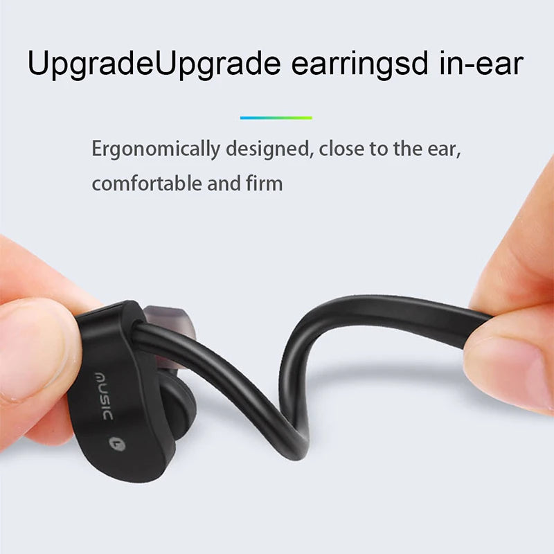 Wireless Headphones Earloop Ear Hook Earbuds Wireless Bluetooth Headset Handsfree Neckband With Mic Bluetooth Earphones - Tasawoq