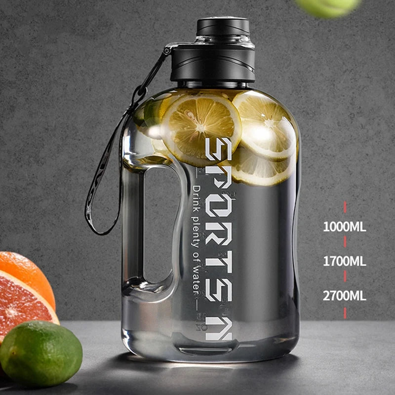 1.7L/2.7L Sports Water Bottle Gym Cycling Cup Portable Large Capacity Water Bottle For Fitness Camping Men Water Kettle - Tasawoq