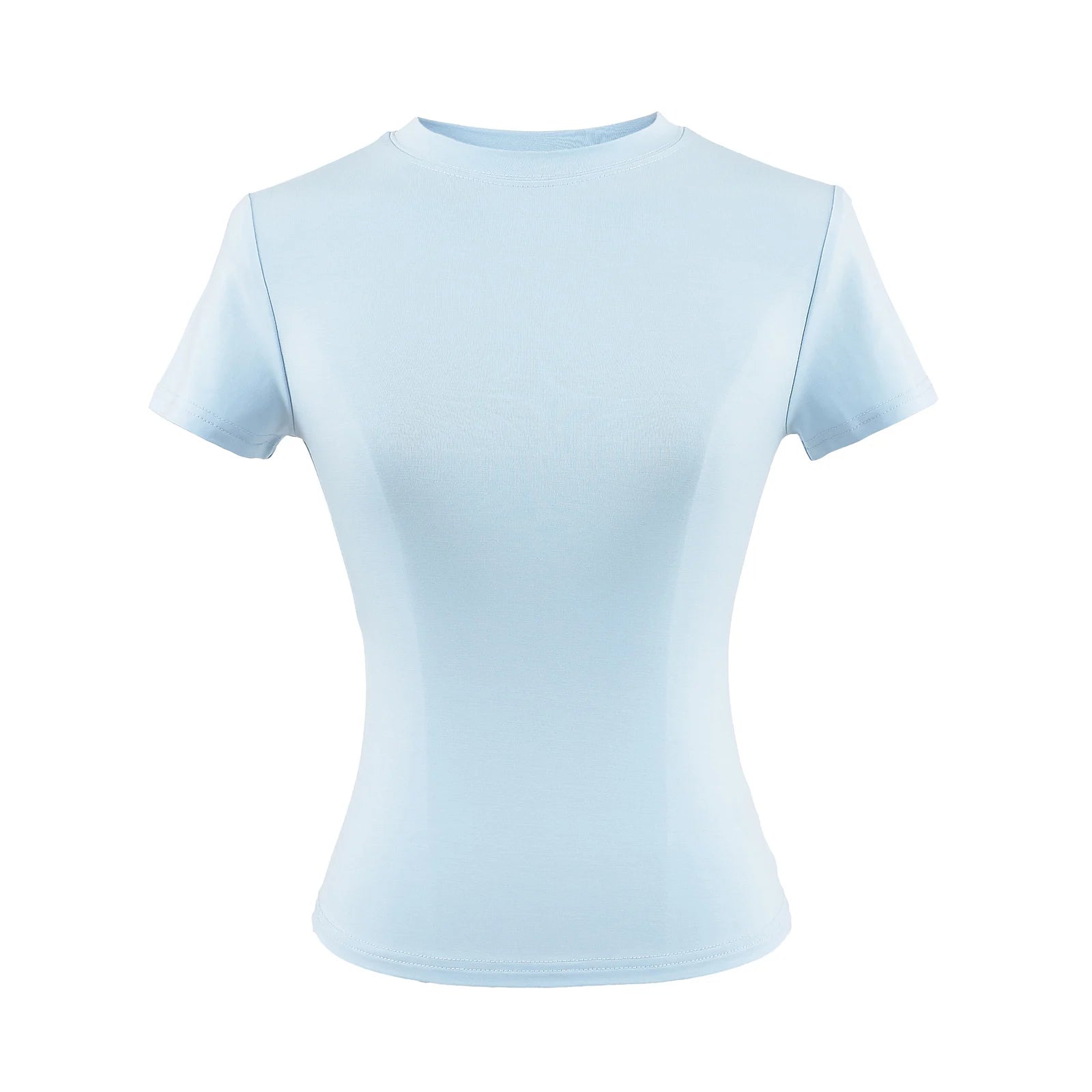 2024 New High Quality Casual T shirt Sexy Slim Short Sleeves Fashion Trend Solid Women Clothing y2k Tops - Tasawoq