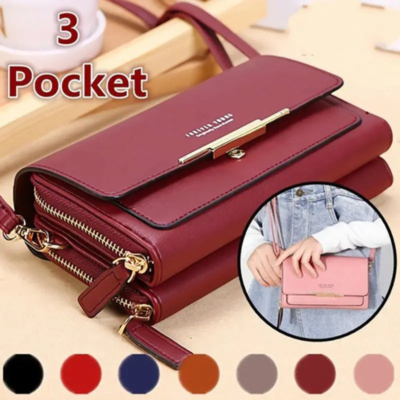 2024 New Women's Wallet Korean Multifunctional Shoulder Bag Mid-length Clutch Coin Purse - Tasawoq