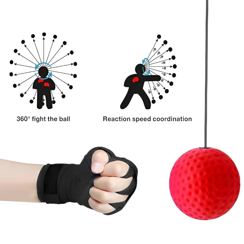 1Pcs MMA Boxing Speed Ball Head-Mounted Pu Punch Sanda Training Hand Eye Reaction Home Sandbag Fitness Equipment Gym Muay Thai - Tasawoq