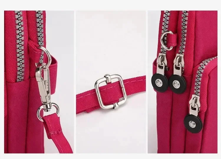 Portable Shoulder Bags Nylon Waterproof Women Mobile Phone Bags Mini Female Messenger Purse Lady Wallet Female CrossBody Bag - Tasawoq