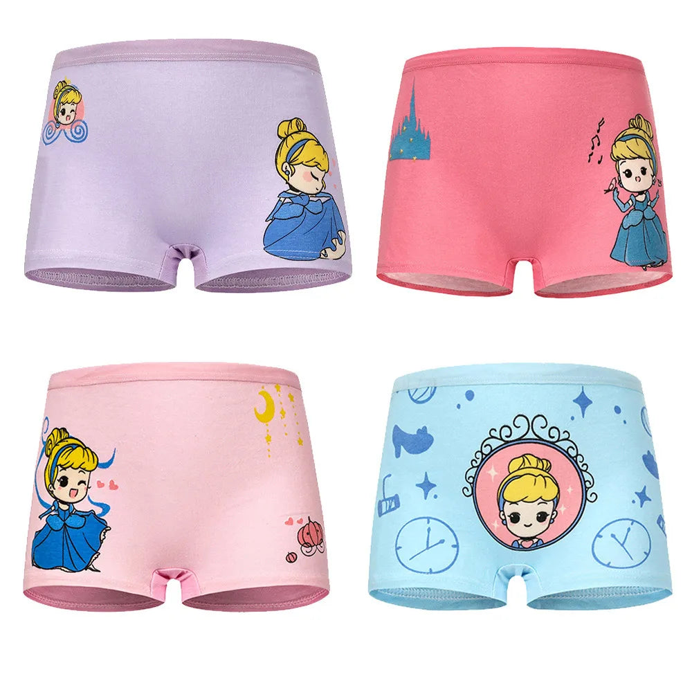4 Pieces/lot Design Children's Girls Panties Cotton Soft Pretty Cartoon Unicorn Child Underwear for Girls Kids Boxer Breathable - Tasawoq