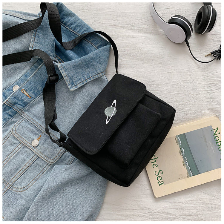 Casual Collage Student Messenger Bag Women Small Bag Canvas Shoulder Bag For Women Print Crossbody Bags Bolsas Sac - Tasawoq