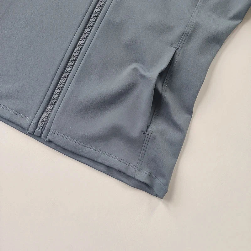 Women Sports Jacket Zip Fitness Yoga Shirt Workout Running Coats Warm Gym Long Sleeve Top Cardigan Slim Tight Jacket Activewear - Tasawoq