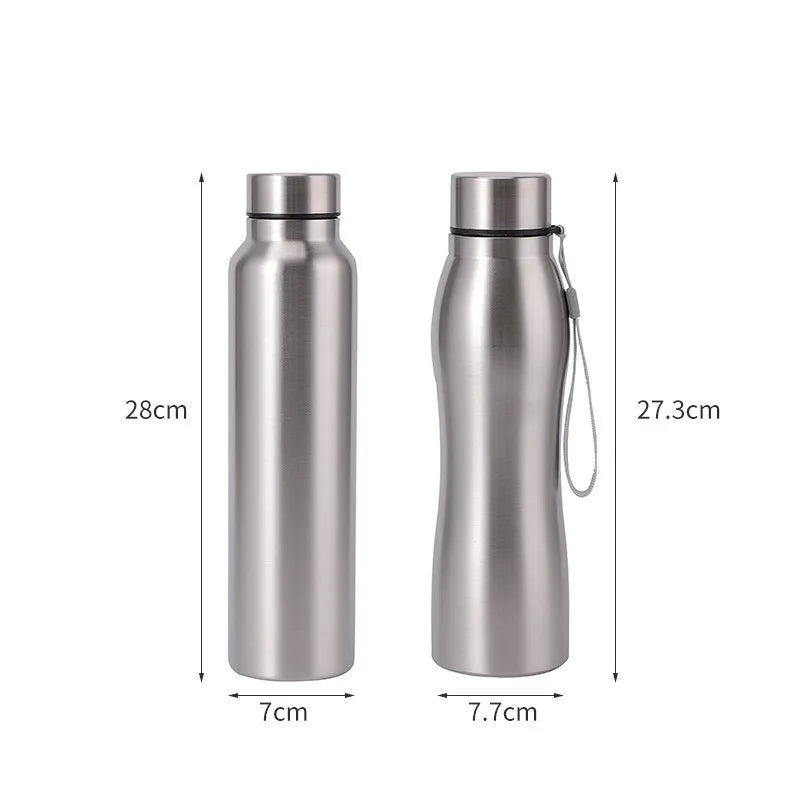 1000ML Stainless Steel Sport Bottle Single-Layer Red Water Cup Metal Flask Drinkware Camping Sports Gym - Tasawoq