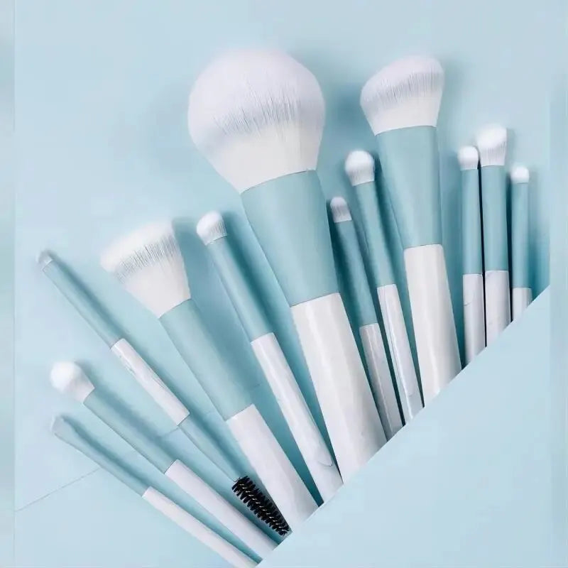 12PCS Makeup Brush Set Ultra Soft Powder Makeup Tools Beginner Point Blush Brush Concealer Brush Knife Edge Eyeliner Brus - Tasawoq