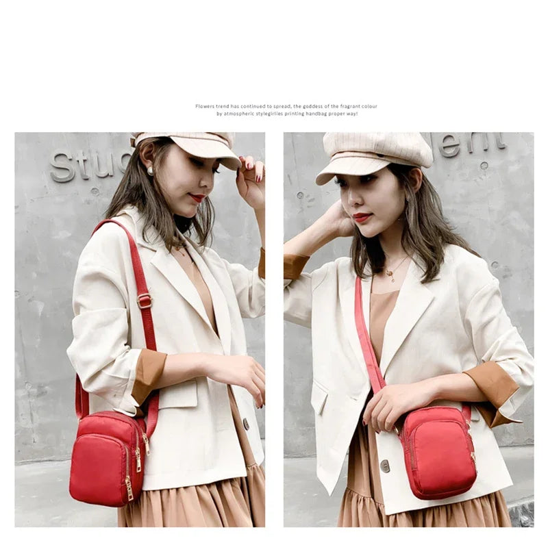 Women Bag Waterproof Shoulder Bag Crossbody Zipper Mobile Phone Lady Female Multifunction Handbag Wrist Purse Womens Pouch - Tasawoq
