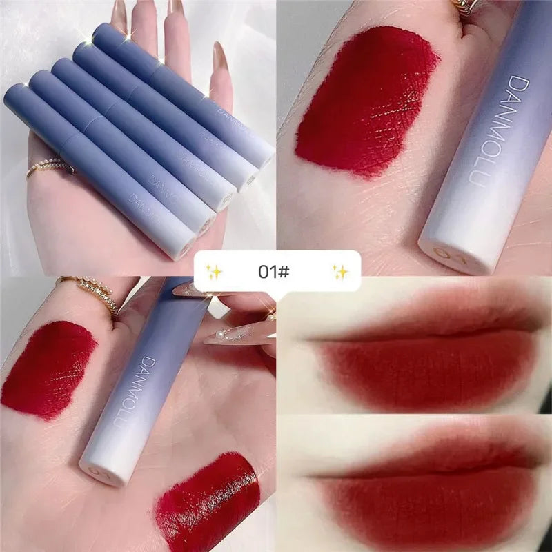 Lipstick Set 5 Colors Matte Long Lasting Waterproof Non-Stick Cup Lip Glaze Not Easy To Fade Red Lips Lip Tint Cosmetic Makeup - Tasawoq
