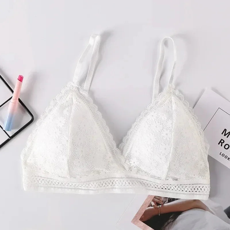 Sexy Floral Lace Bra Top For Women Push Up Female Lingerie breathable Bralette Removable Pad Thin Fashion New Wireless Bras - Tasawoq