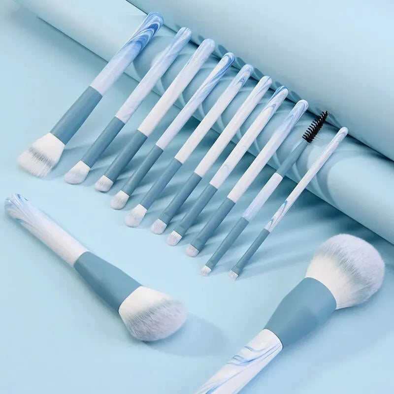 12PCS Makeup Brush Set Ultra Soft Powder Makeup Tools Beginner Point Blush Brush Concealer Brush Knife Edge Eyeliner Brus - Tasawoq