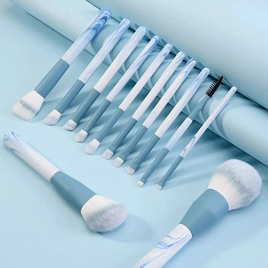 12PCS Makeup Brush Set Ultra Soft Powder Makeup Tools Beginner Point Blush Brush Concealer Brush Knife Edge Eyeliner Brus - Tasawoq