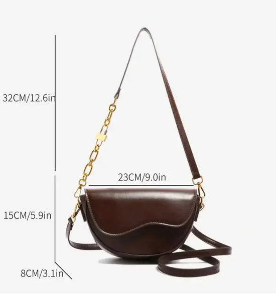 Small Leather Saddle Armpit Bags for Women Summer Chain Shoulder Crossbody Bag Ladies Vintage Underarm Handbags Woman bolsa - Tasawoq