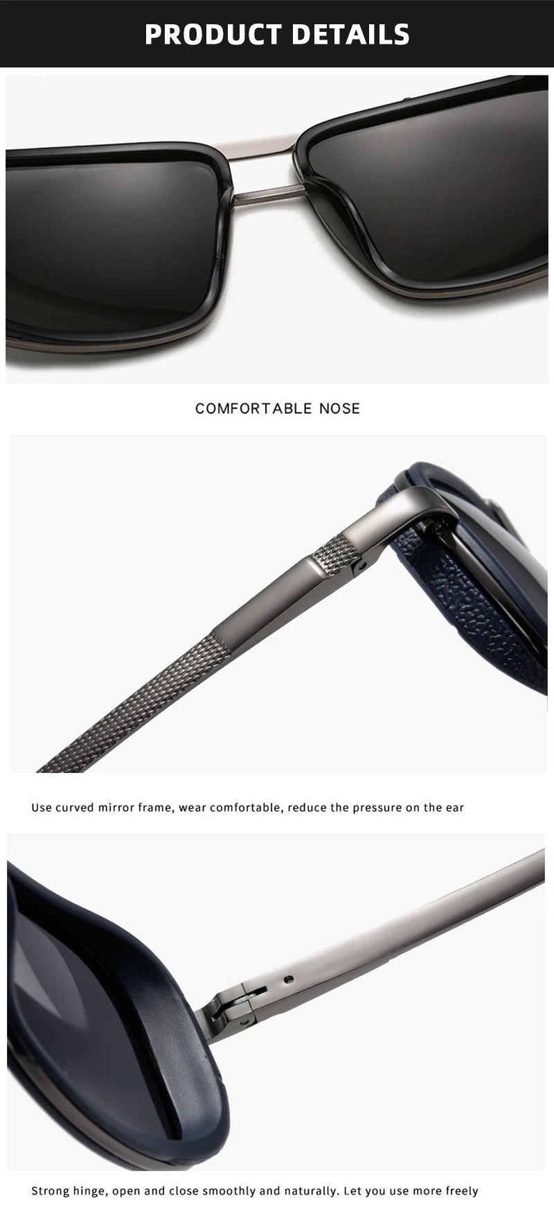 Luxury Rectangle Men's Sunglasses Retro Metal Steam Punk Sun Glasses Male Classic Outdoor Driving Shades Summer Glasses - Tasawoq