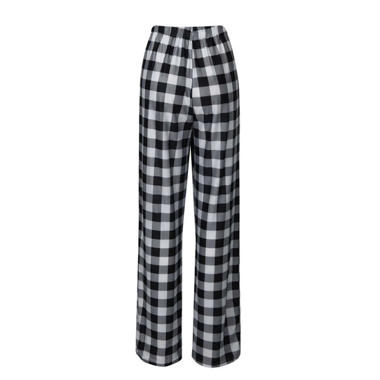 Women Christmas Pajama pants Autumn Winter Plaid Printed Pants Fashion Casual Wide Leg Pants Clothing Streetwear - Tasawoq