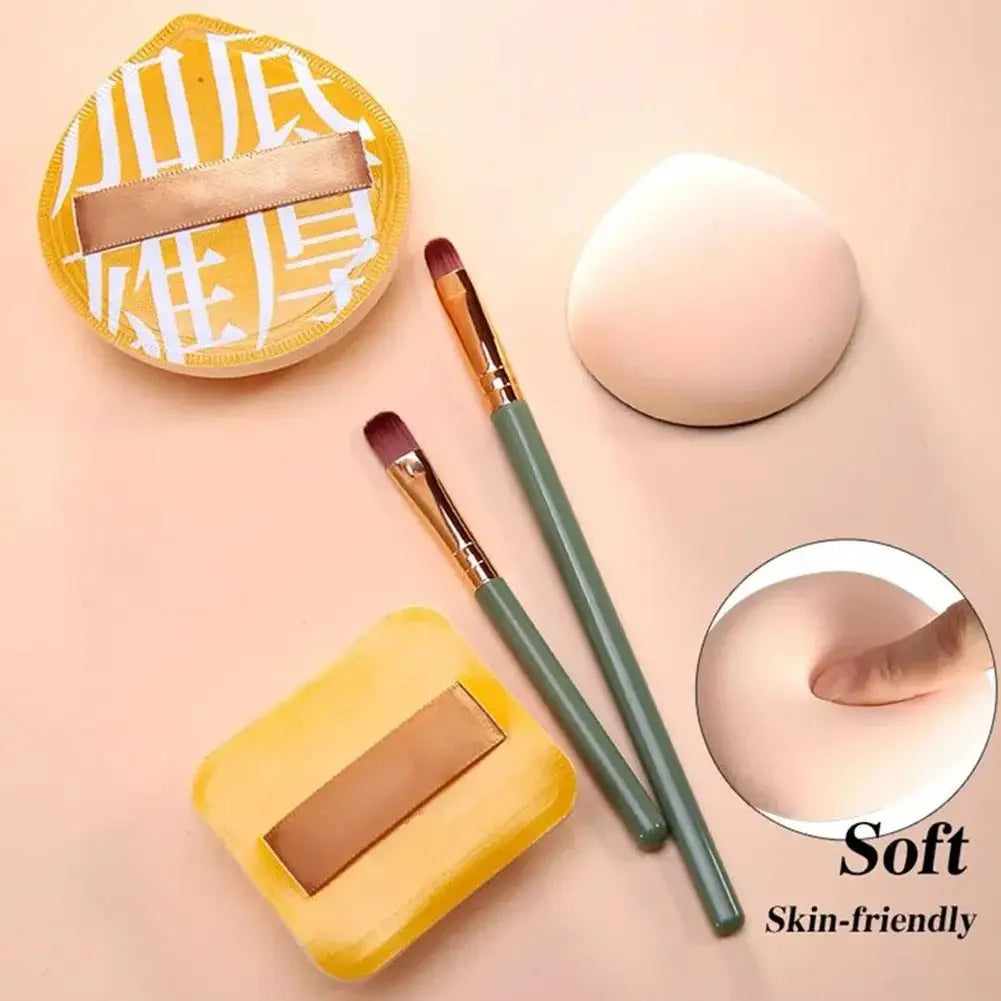 Air Cushion Cosmetic Puff Set With Storage Box Makeup Cotton Candy Sponge Soft Leather Clip Wet Dry Use Makeup Tools - Tasawoq